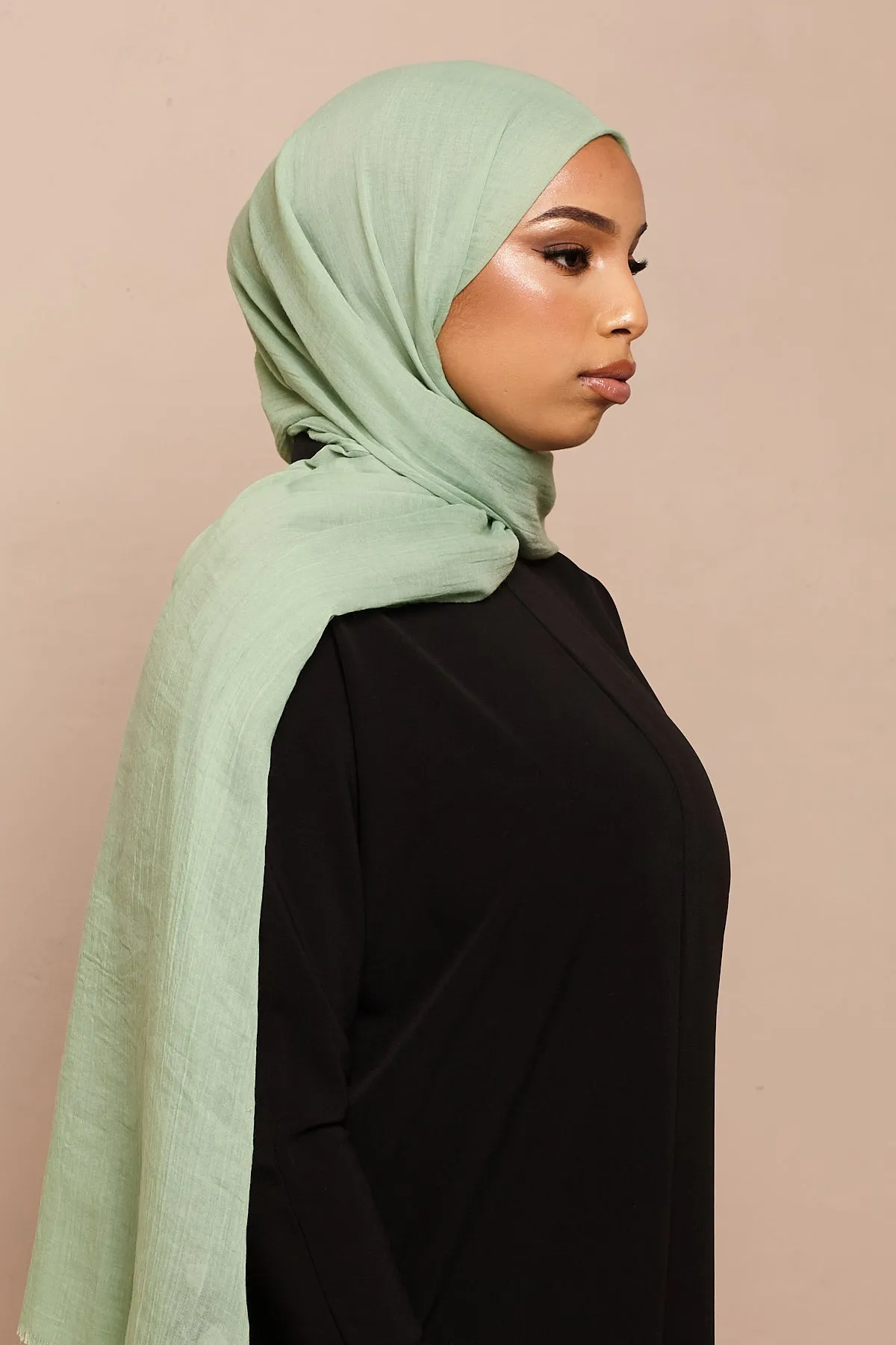 Olive Green Cotton & Silk Hijab