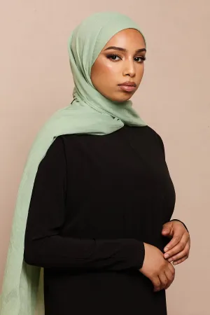 Olive Green Cotton & Silk Hijab