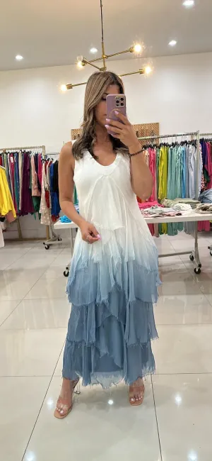 Ombre Washed Silk Maxi