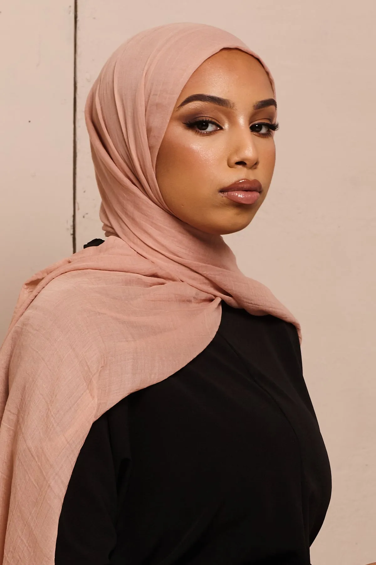 Peach Cotton & Silk Hijab