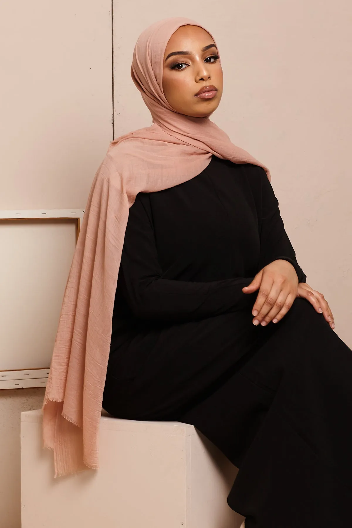 Peach Cotton & Silk Hijab