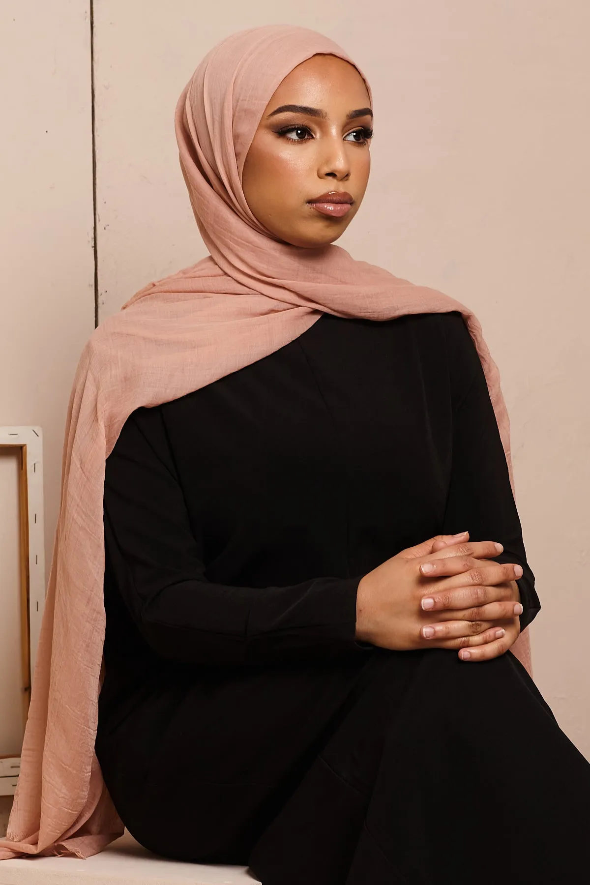 Peach Cotton & Silk Hijab