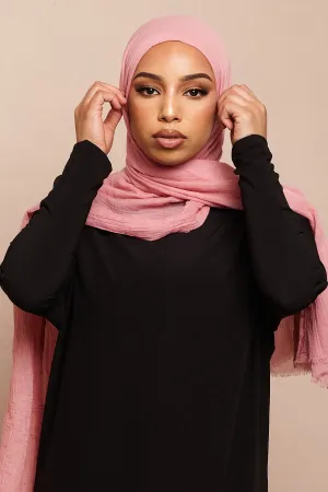 Pink Cotton & Silk Hijab