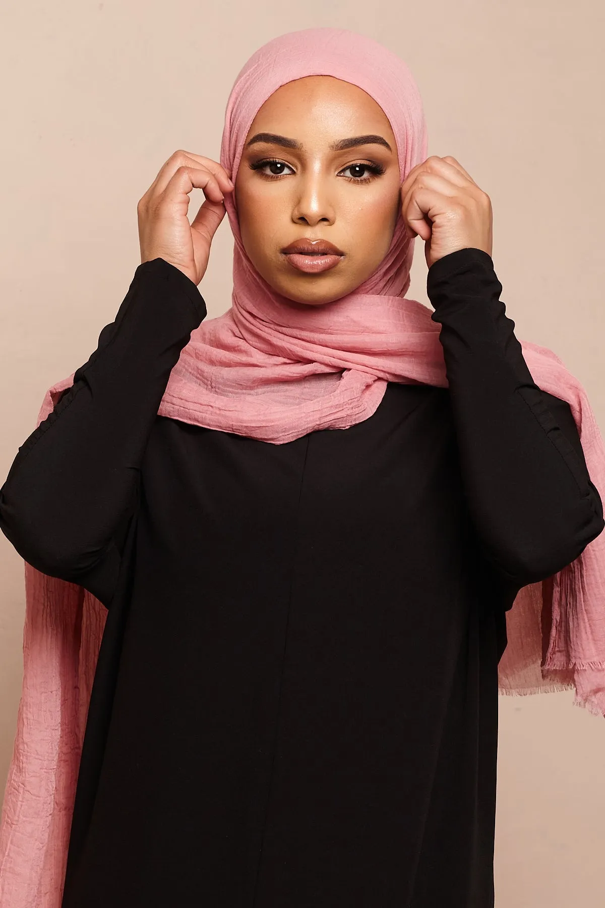 Pink Cotton & Silk Hijab