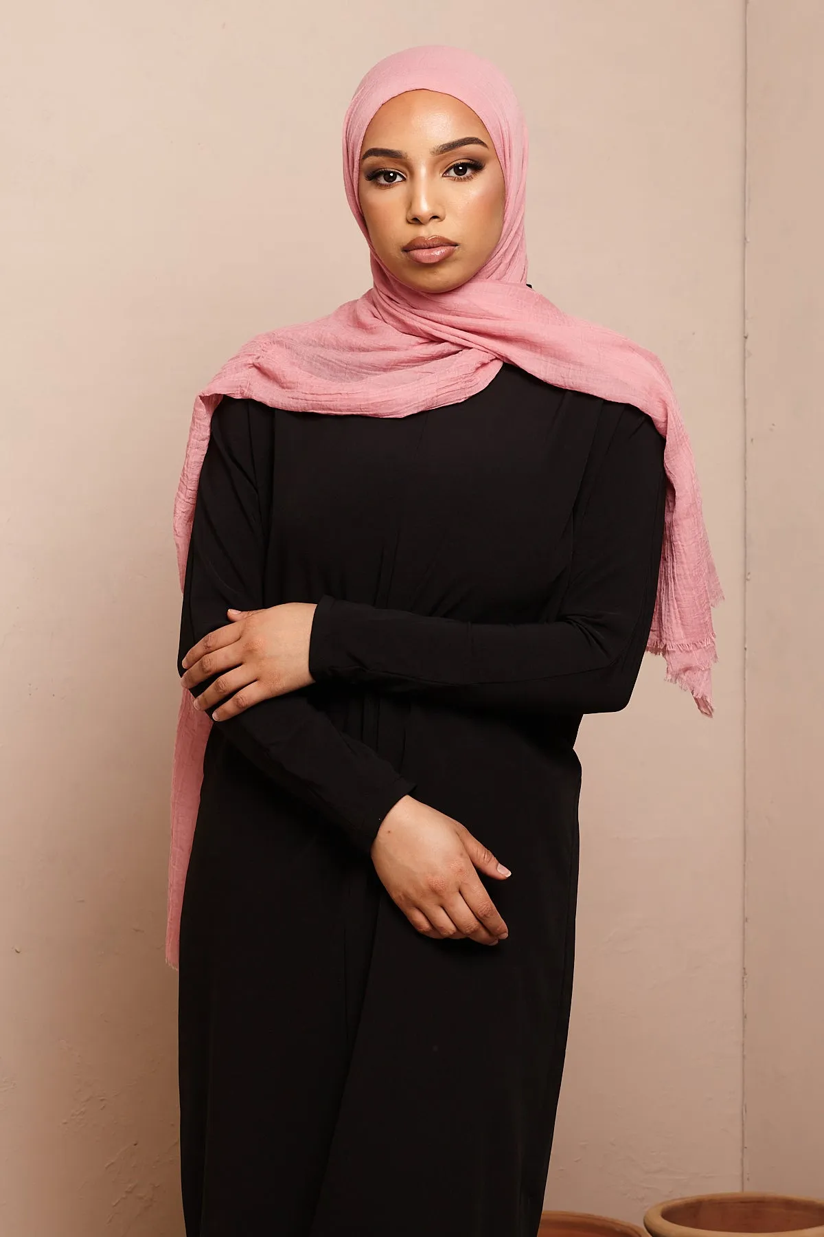 Pink Cotton & Silk Hijab