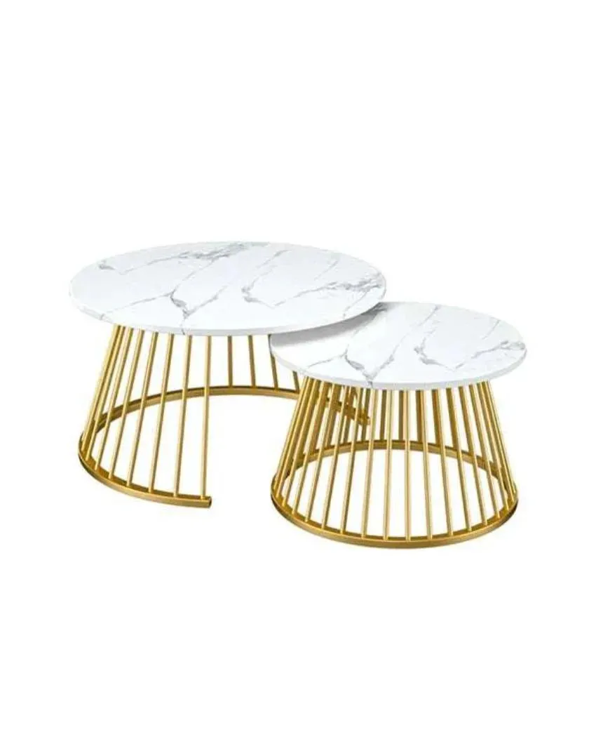 Post Round Iron Nesting Coffee Tables | Set of 2