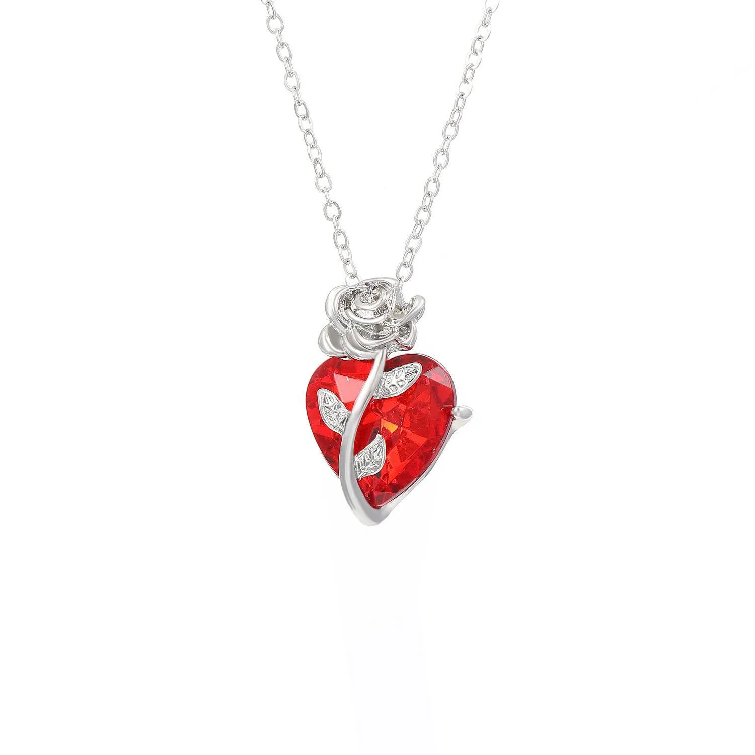 Punk Rose Heart Necklace – Bold Love Pendant for Valentine’s Day