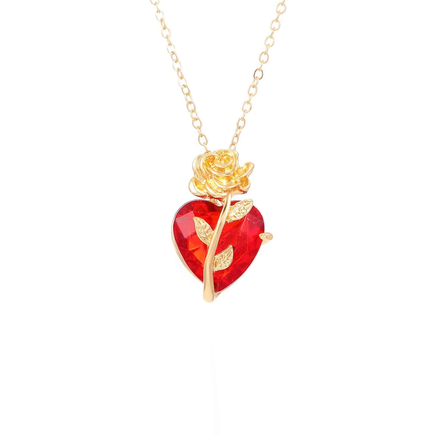 Punk Rose Heart Necklace – Bold Love Pendant for Valentine’s Day