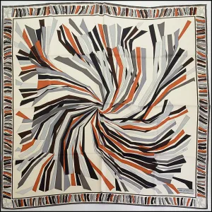 RDC14296 Authentic EMILIO PUCCI Multicolor Concentric lines Square Silk Scarf