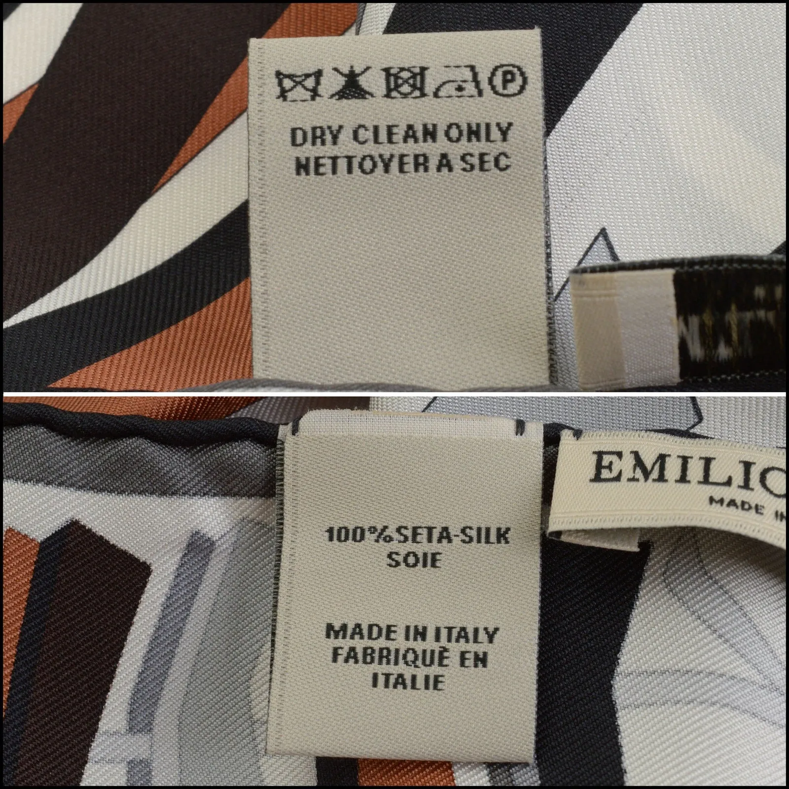 RDC14296 Authentic EMILIO PUCCI Multicolor Concentric lines Square Silk Scarf