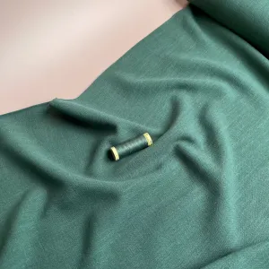REMNANT 1.20 Metres - Flow Bottle Green Viscose Linen Blend Dress Fabric