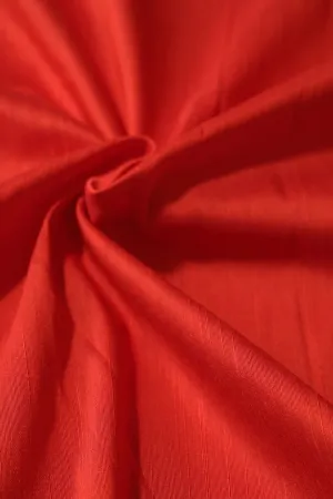 Rusty Orange Raw Silk Fabric