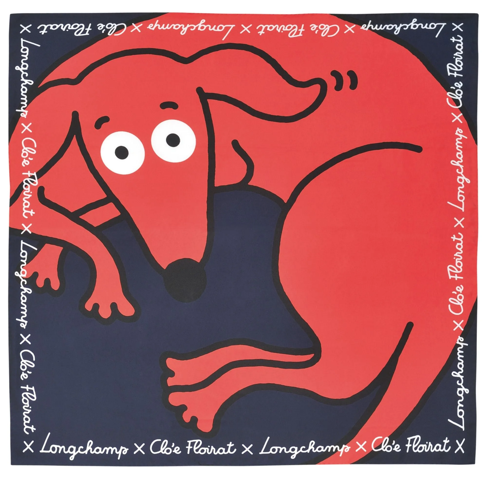 Silk Scarf - Navy
