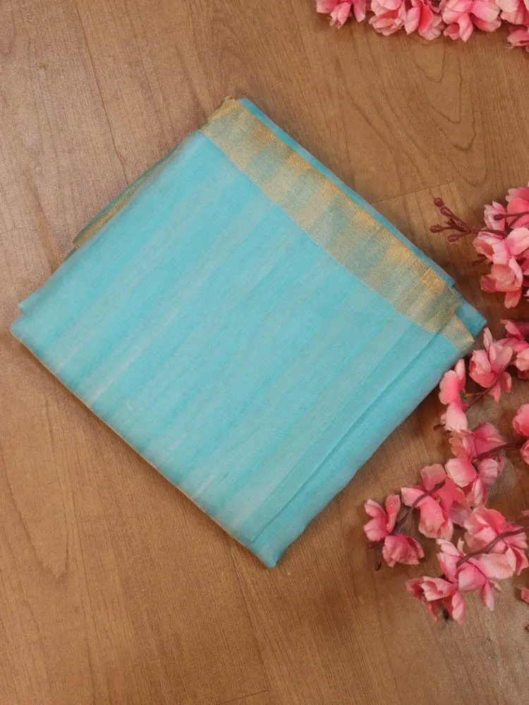 Stunning Blue Handloom Chanderi Cotton Silk Saree - Perfect for Any Occasion!