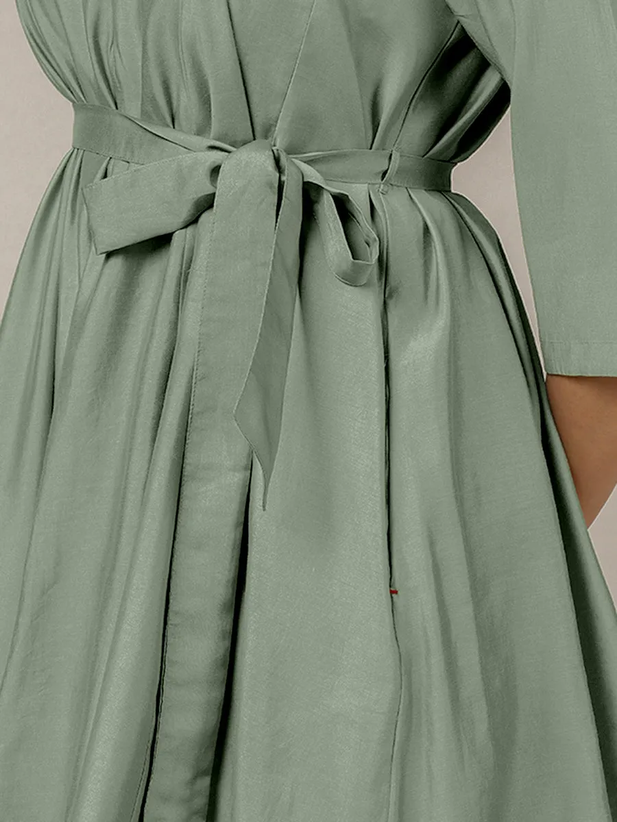 Tuhi x Rozaana | A Line Kurta in Mint Green with Thread Work | Coords or Only Kurta