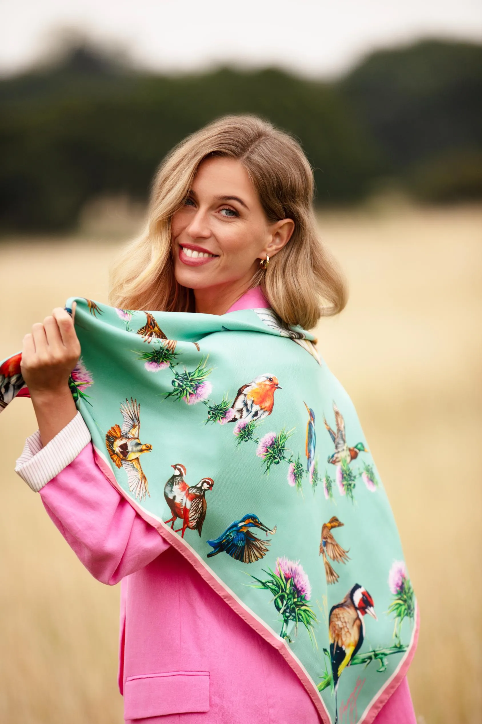Walk On The Wild Side Mint Green Large Square Scarf