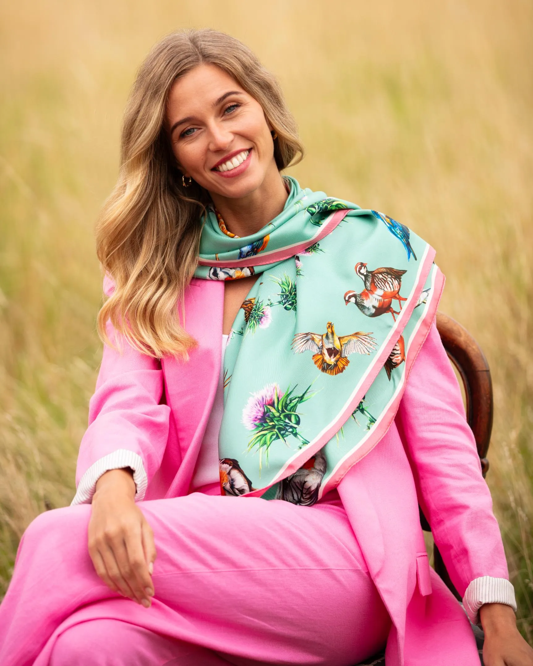 Walk On The Wild Side Mint Green Large Square Scarf