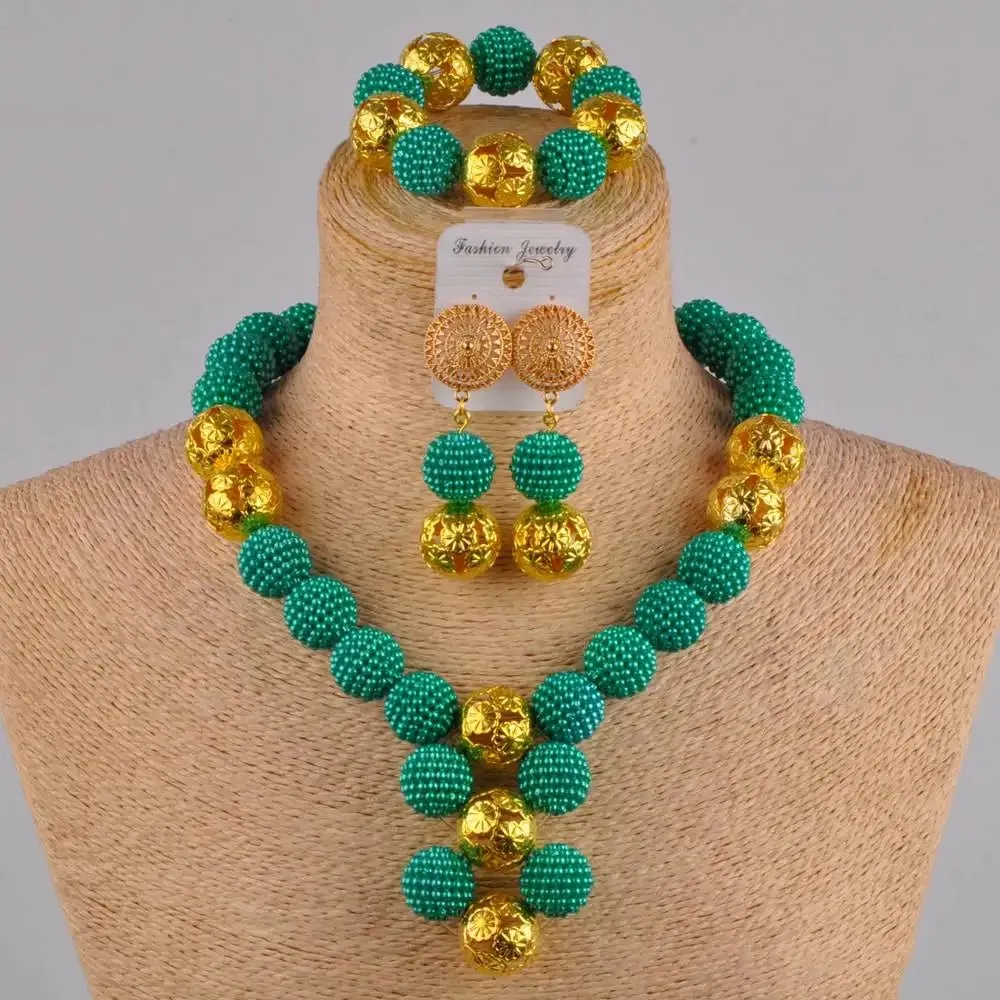 White Women Necklace Costume African Beads Jewelry Set