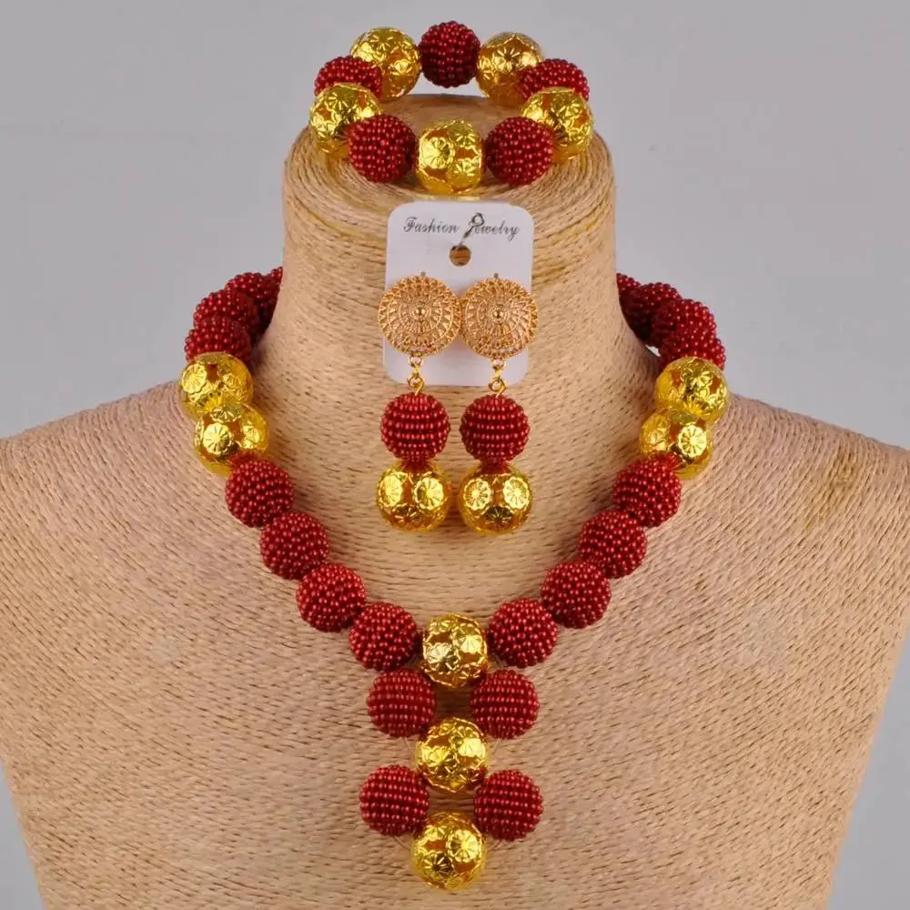 White Women Necklace Costume African Beads Jewelry Set