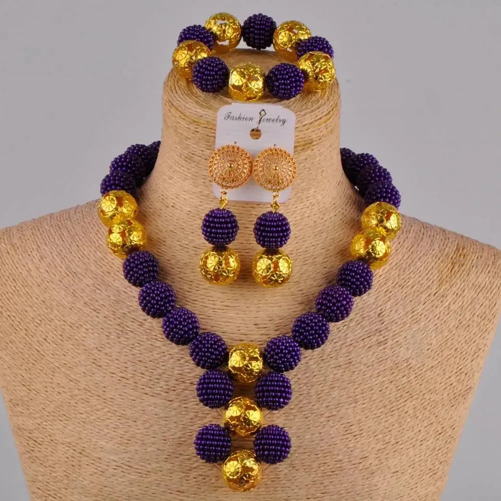 White Women Necklace Costume African Beads Jewelry Set