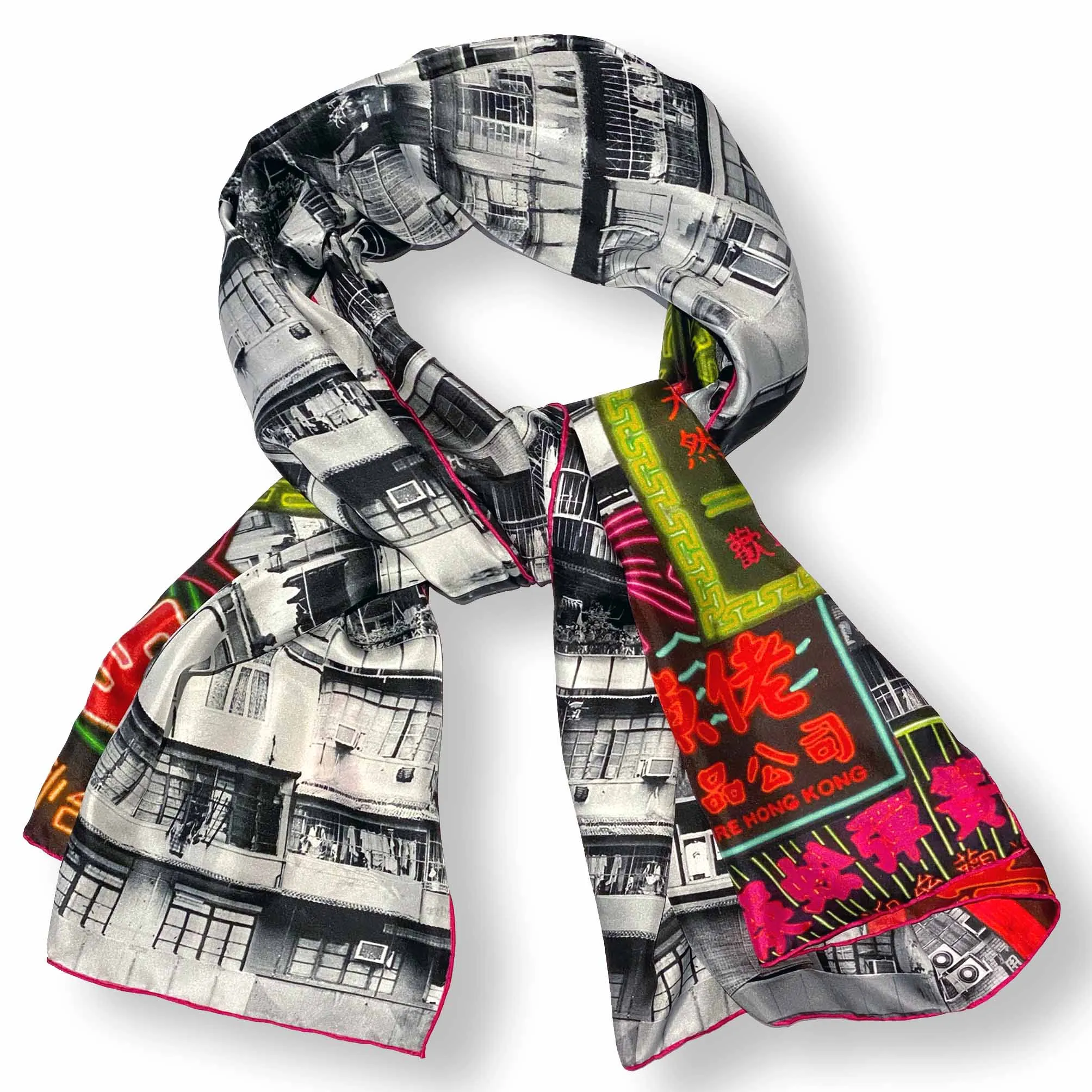 Yaumati Tattoo Silk Scarf, Large